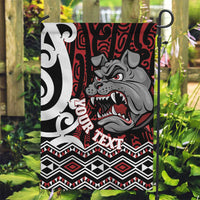 Personalised Aotearoa Bulldog Garden Flag New Zealand Maori Taniko Art LT14 Garden Flag Red - Polynesian Pride