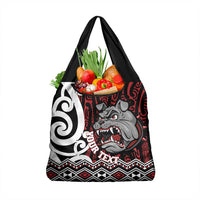 Personalised Aotearoa Bulldog Grocery Bag New Zealand Maori Taniko Art LT14 1-pack One Size Red - Polynesian Pride
