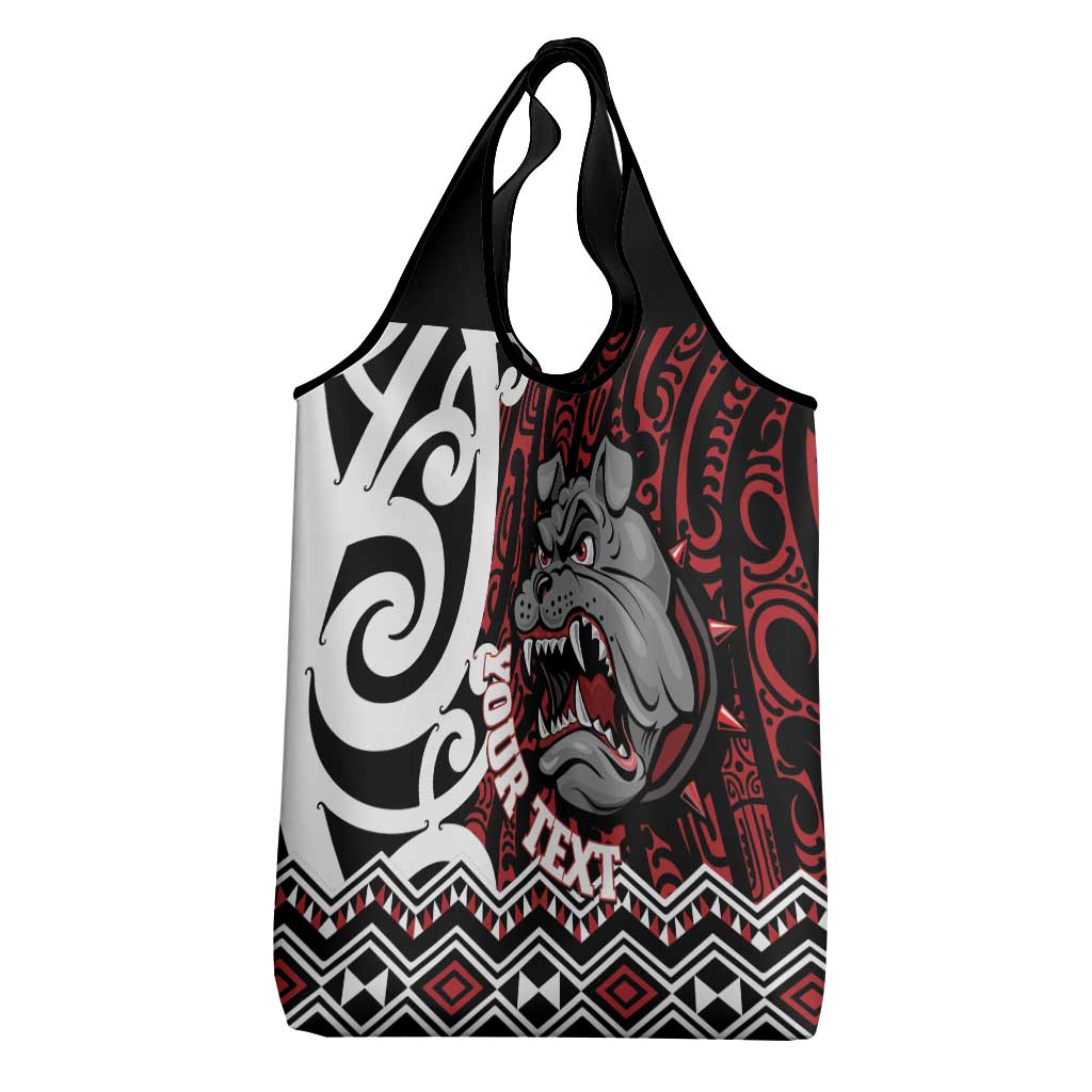 Personalised Aotearoa Bulldog Grocery Bag New Zealand Maori Taniko Art LT14 - Polynesian Pride
