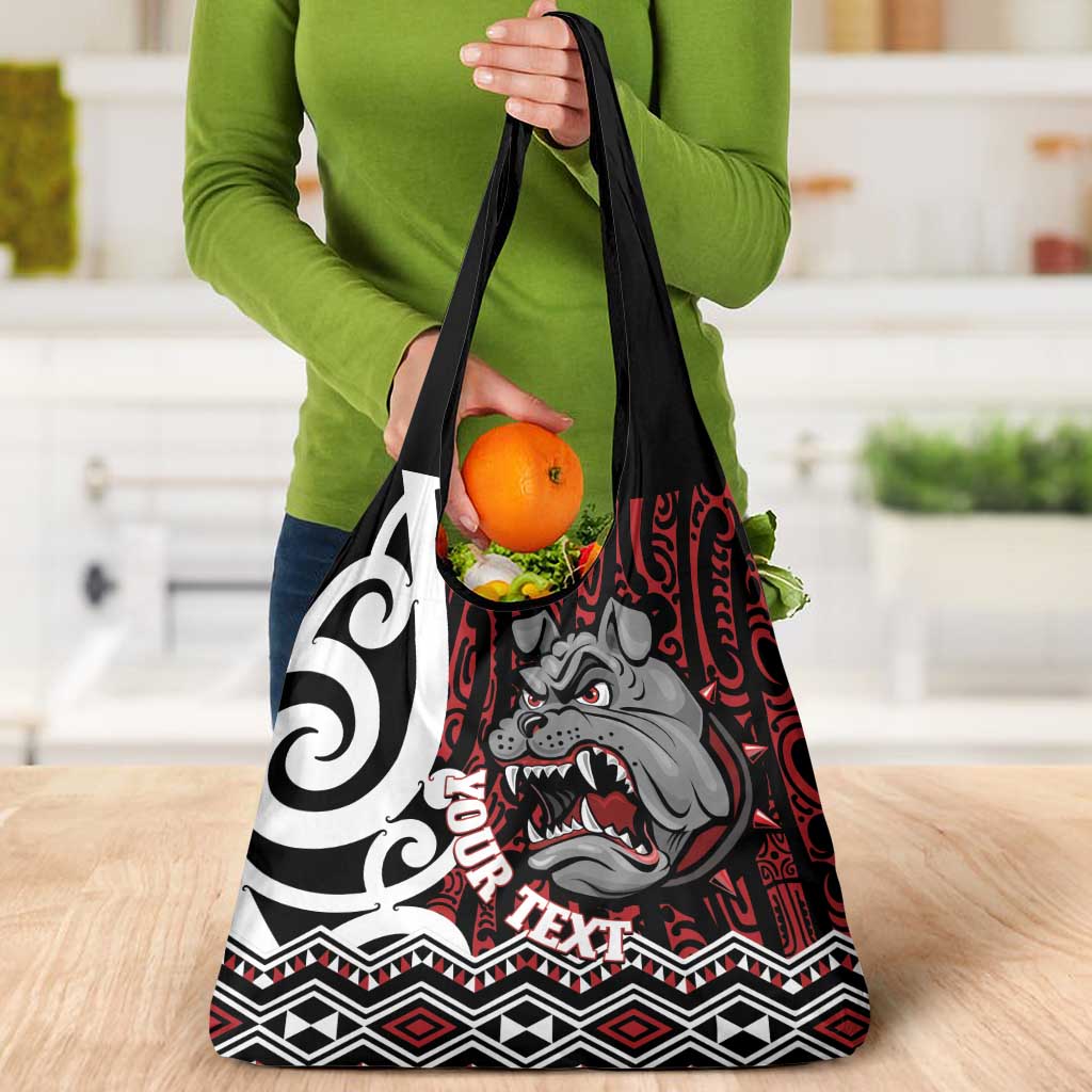 Personalised Aotearoa Bulldog Grocery Bag New Zealand Maori Taniko Art LT14 - Polynesian Pride