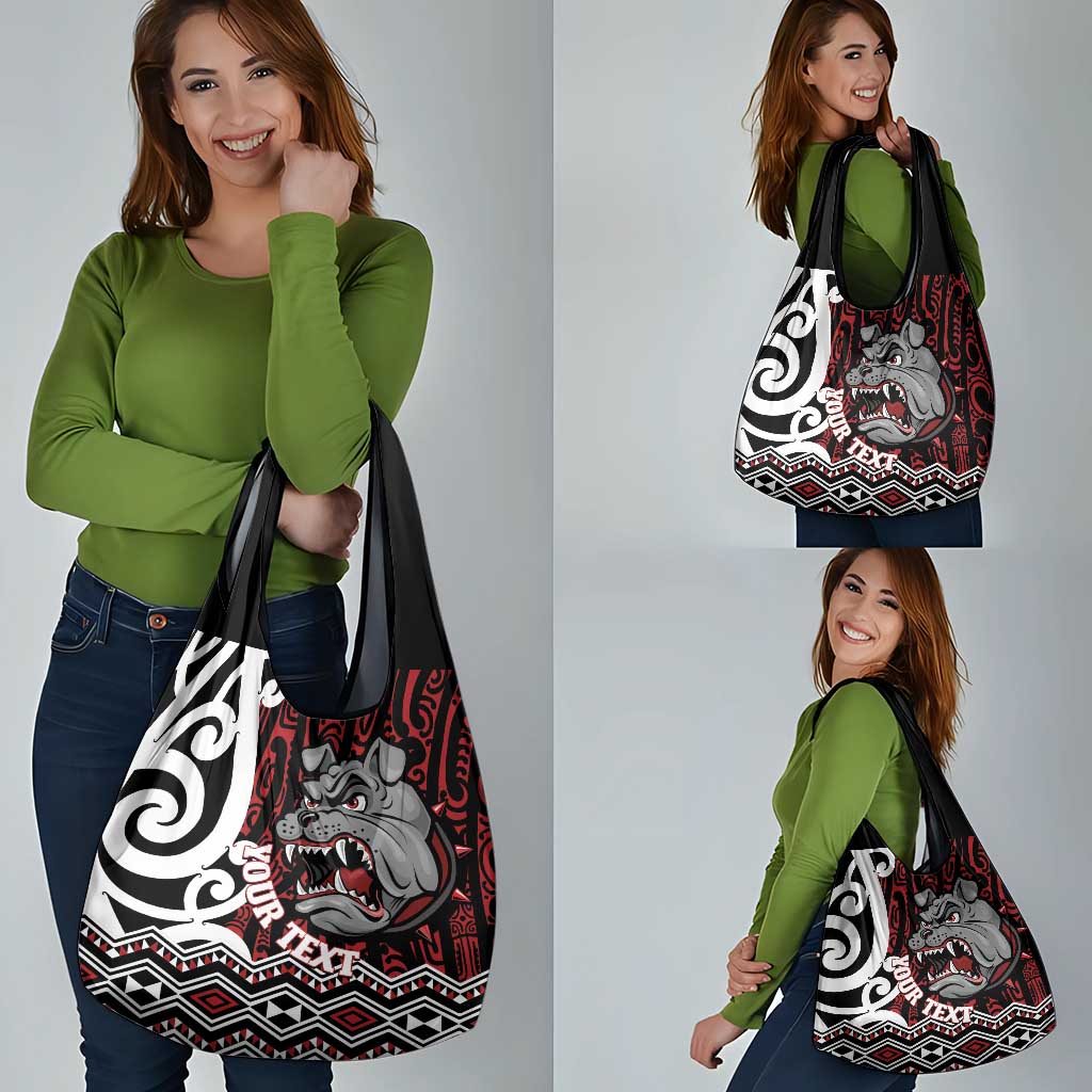 Personalised Aotearoa Bulldog Grocery Bag New Zealand Maori Taniko Art LT14 - Polynesian Pride