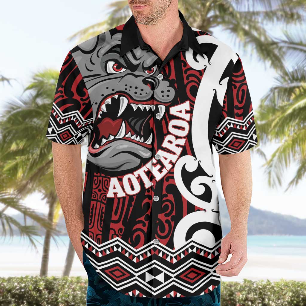 Personalised Aotearoa Bulldog Hawaiian Shirt New Zealand Maori Taniko Art LT14 - Polynesian Pride