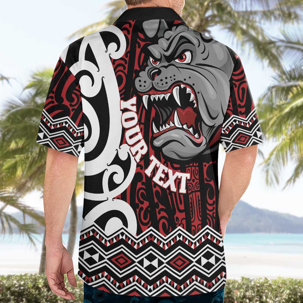 Personalised Aotearoa Bulldog Hawaiian Shirt New Zealand Maori Taniko Art LT14 - Polynesian Pride