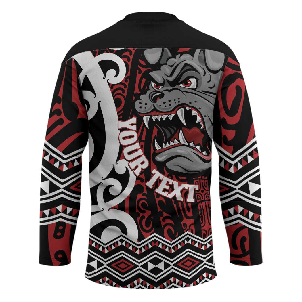 Personalised Aotearoa Bulldog Hockey Jersey New Zealand Maori Taniko Art LT14 - Polynesian Pride