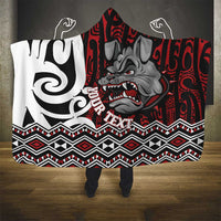 Personalised Aotearoa Bulldog Hooded Blanket New Zealand Maori Taniko Art LT14 - Polynesian Pride