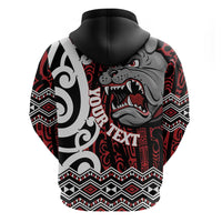 Personalised Aotearoa Bulldog Hoodie New Zealand Maori Taniko Art LT14 - Polynesian Pride