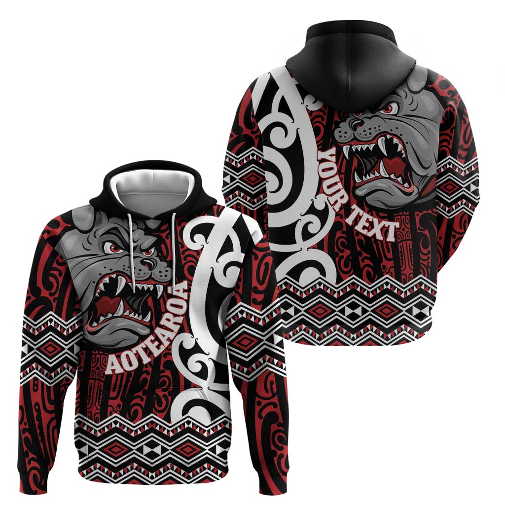 Personalised Aotearoa Bulldog Hoodie New Zealand Maori Taniko Art LT14 - Polynesian Pride