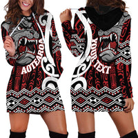 Personalised Aotearoa Bulldog Hoodie Dress New Zealand Maori Taniko Art LT14 - Polynesian Pride