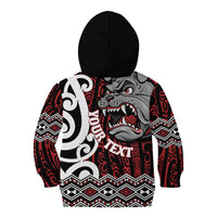 Personalised Aotearoa Bulldog Kid Hoodie New Zealand Maori Taniko Art LT14 - Polynesian Pride