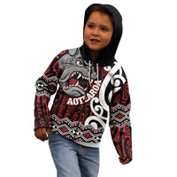 Personalised Aotearoa Bulldog Kid Hoodie New Zealand Maori Taniko Art LT14 - Polynesian Pride