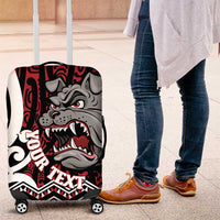 Personalised Aotearoa Bulldog Luggage Cover New Zealand Maori Taniko Art LT14 Red - Polynesian Pride