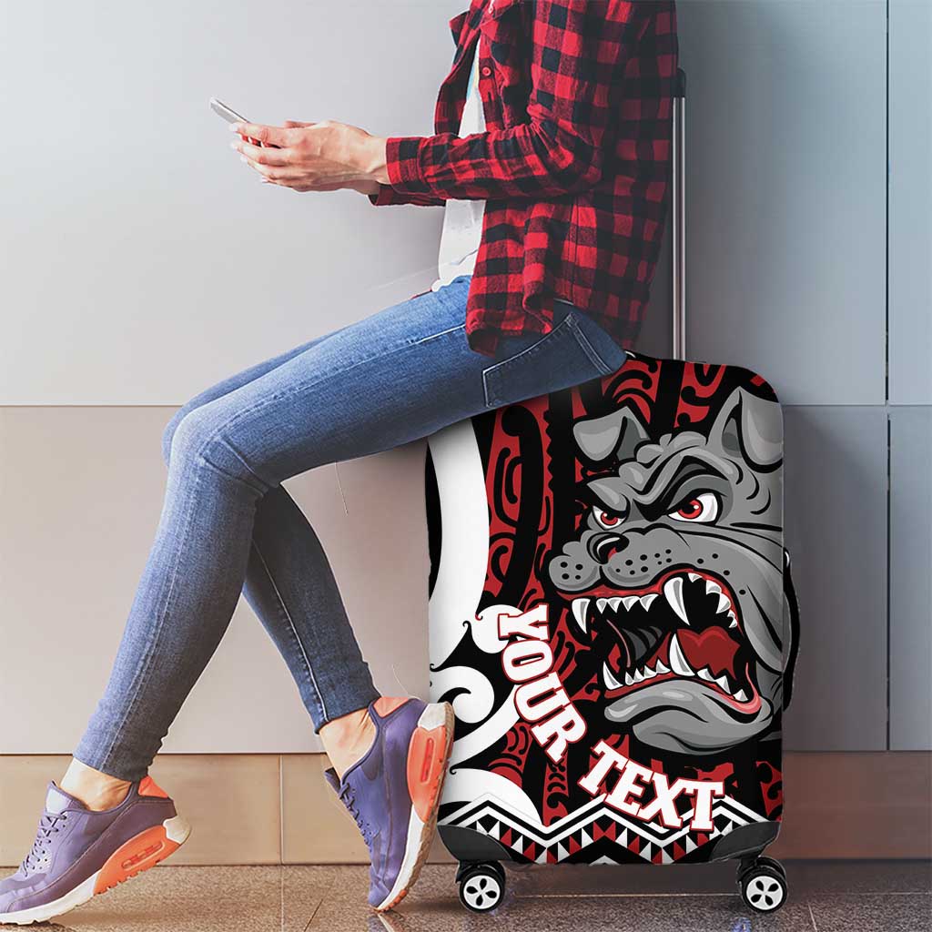 Personalised Aotearoa Bulldog Luggage Cover New Zealand Maori Taniko Art LT14 - Polynesian Pride