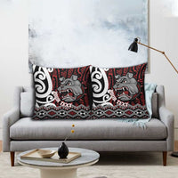Personalised Aotearoa Bulldog Pillow Cover New Zealand Maori Taniko Art LT14 - Polynesian Pride
