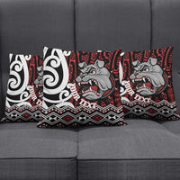 Personalised Aotearoa Bulldog Pillow Cover New Zealand Maori Taniko Art LT14 - Polynesian Pride