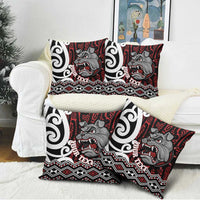 Personalised Aotearoa Bulldog Pillow Cover New Zealand Maori Taniko Art LT14 - Polynesian Pride