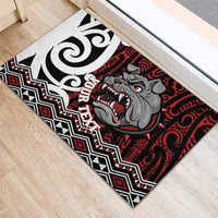 Personalised Aotearoa Bulldog Rubber Doormat New Zealand Maori Taniko Art LT14 - Polynesian Pride