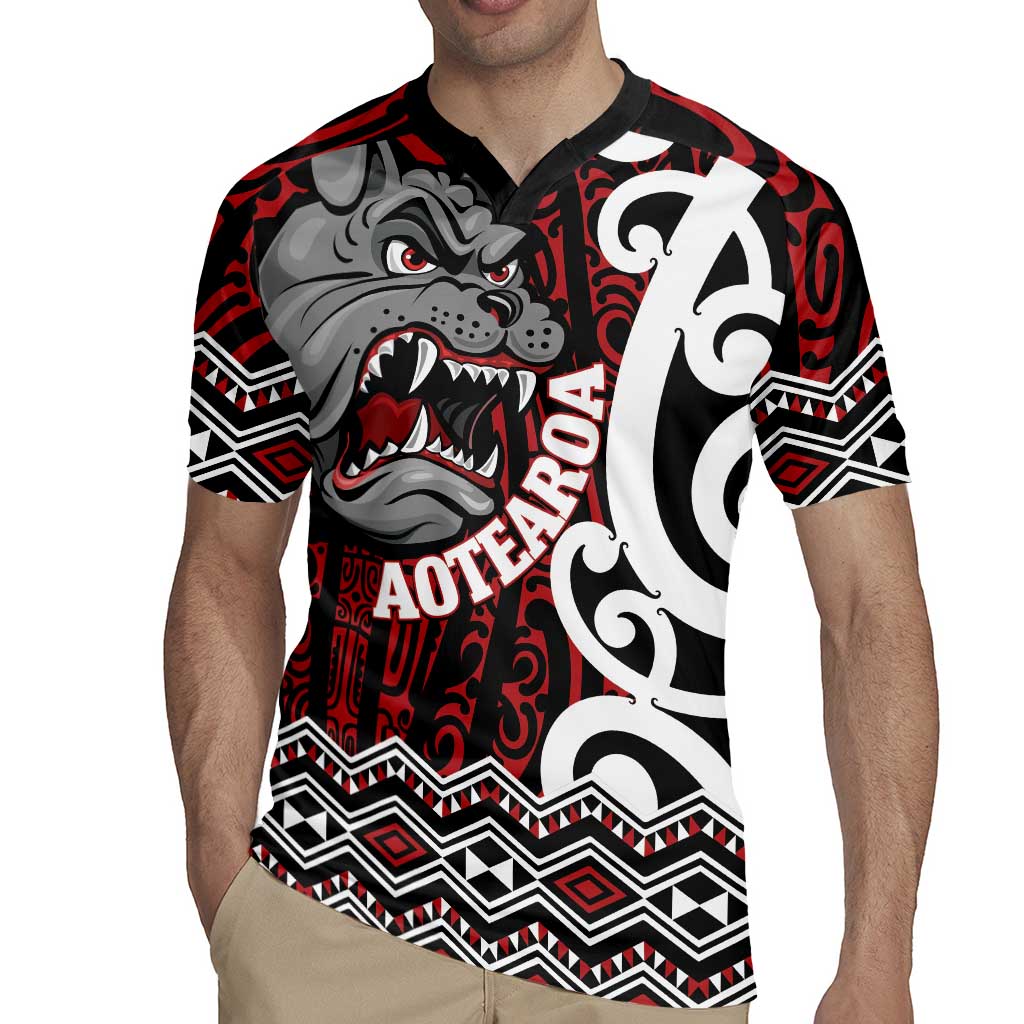 Personalised Aotearoa Bulldog Rugby Jersey New Zealand Maori Taniko Art LT14 - Polynesian Pride