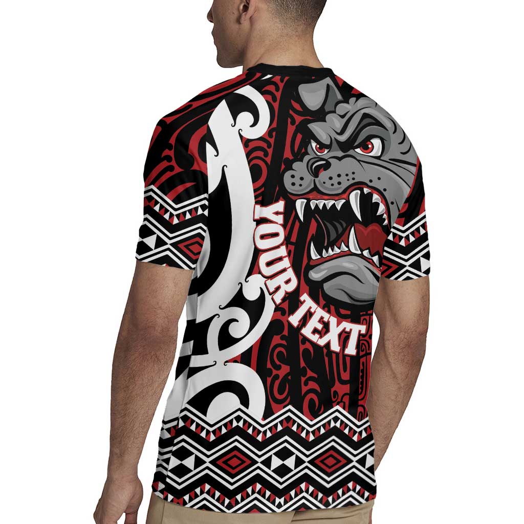 Personalised Aotearoa Bulldog Rugby Jersey New Zealand Maori Taniko Art LT14 - Polynesian Pride