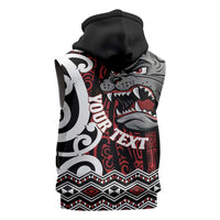 Personalised Aotearoa Bulldog Sleeveless Hoodie New Zealand Maori Taniko Art LT14 - Polynesian Pride