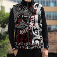 Personalised Aotearoa Bulldog Sleeveless Puffer Jacket New Zealand Maori Taniko Art LT14 - Polynesian Pride