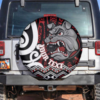 Personalised Aotearoa Bulldog Spare Tire Cover New Zealand Maori Taniko Art LT14 Red - Polynesian Pride