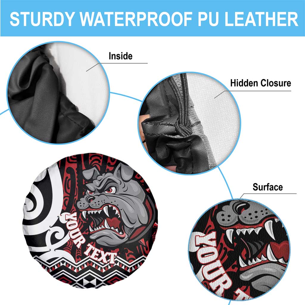 Personalised Aotearoa Bulldog Spare Tire Cover New Zealand Maori Taniko Art LT14 - Polynesian Pride