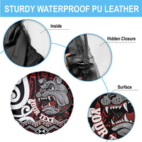 Personalised Aotearoa Bulldog Spare Tire Cover New Zealand Maori Taniko Art LT14 - Polynesian Pride