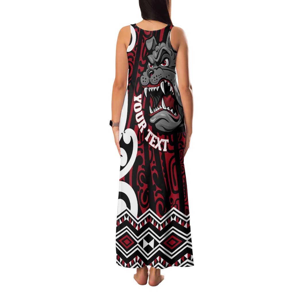 Personalised Aotearoa Bulldog Tank Maxi Dress New Zealand Maori Taniko Art LT14 - Polynesian Pride