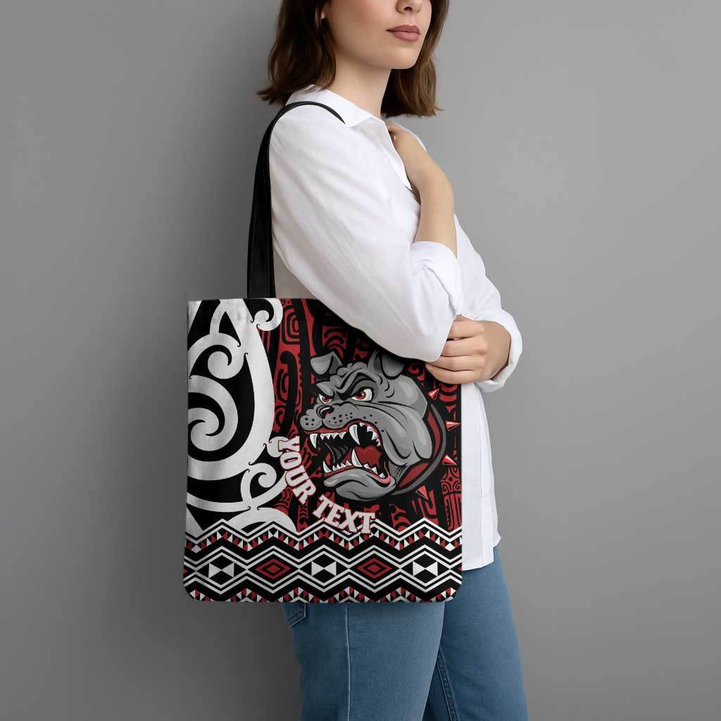 Personalised Aotearoa Bulldog Tote Bag New Zealand Maori Taniko Art LT14 - Polynesian Pride
