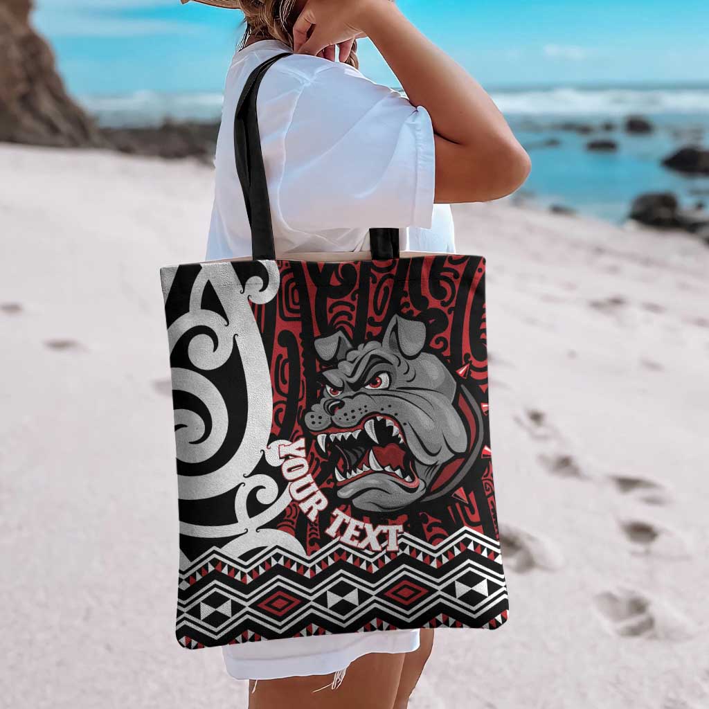 Personalised Aotearoa Bulldog Tote Bag New Zealand Maori Taniko Art LT14 - Polynesian Pride
