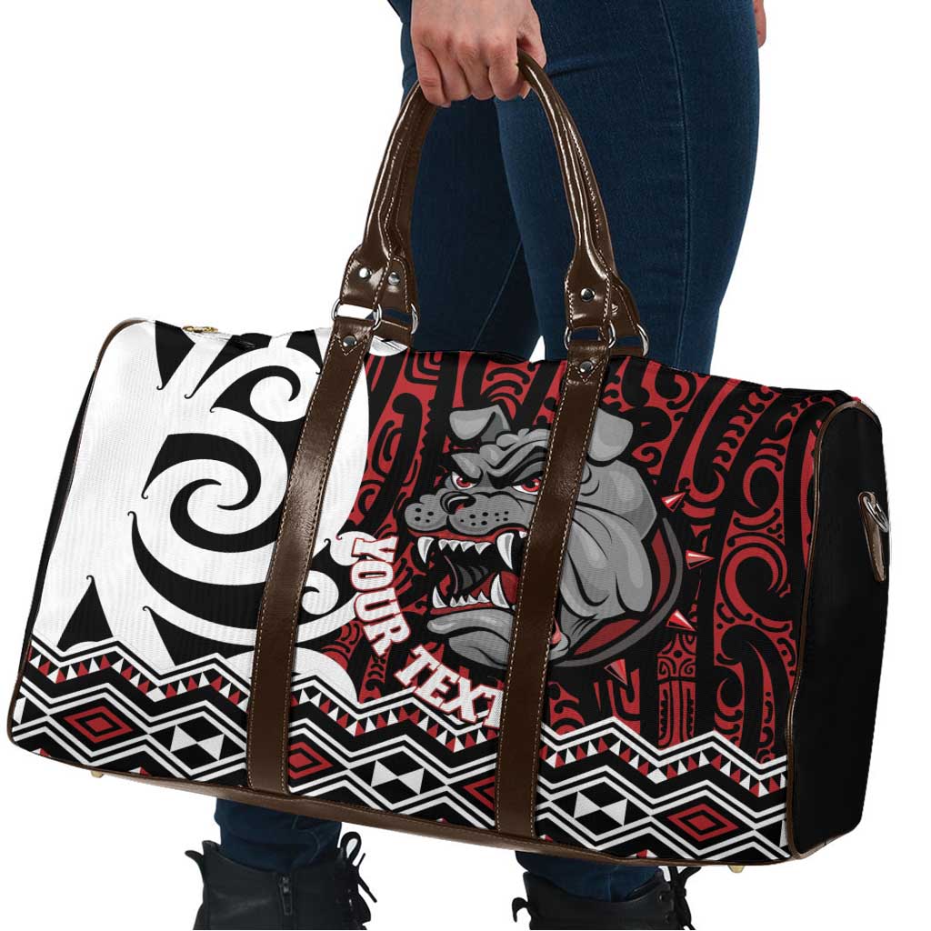 Personalised Aotearoa Bulldog Travel Bag New Zealand Maori Taniko Art LT14 - Polynesian Pride