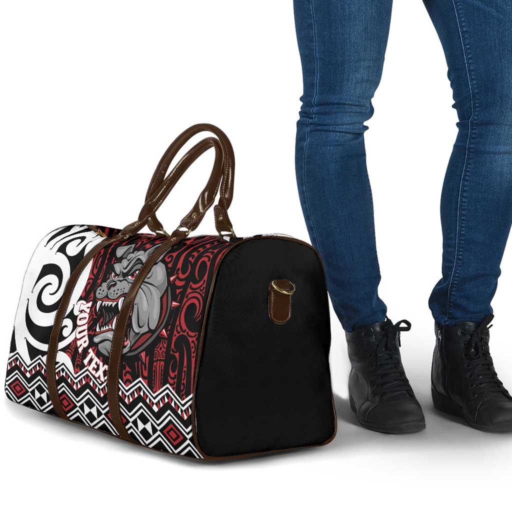 Personalised Aotearoa Bulldog Travel Bag New Zealand Maori Taniko Art LT14 - Polynesian Pride