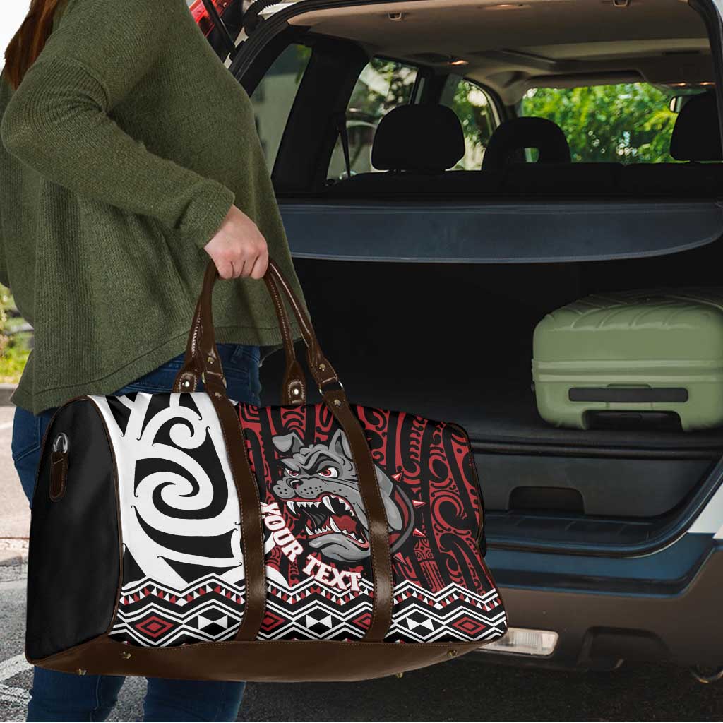 Personalised Aotearoa Bulldog Travel Bag New Zealand Maori Taniko Art LT14 - Polynesian Pride