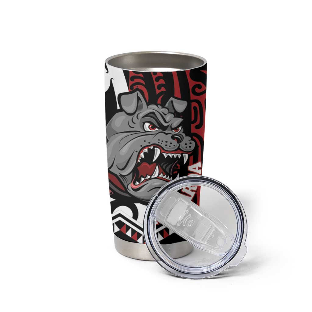 Personalised Aotearoa Bulldog Tumbler Cup New Zealand Maori Taniko Art LT14 - Polynesian Pride