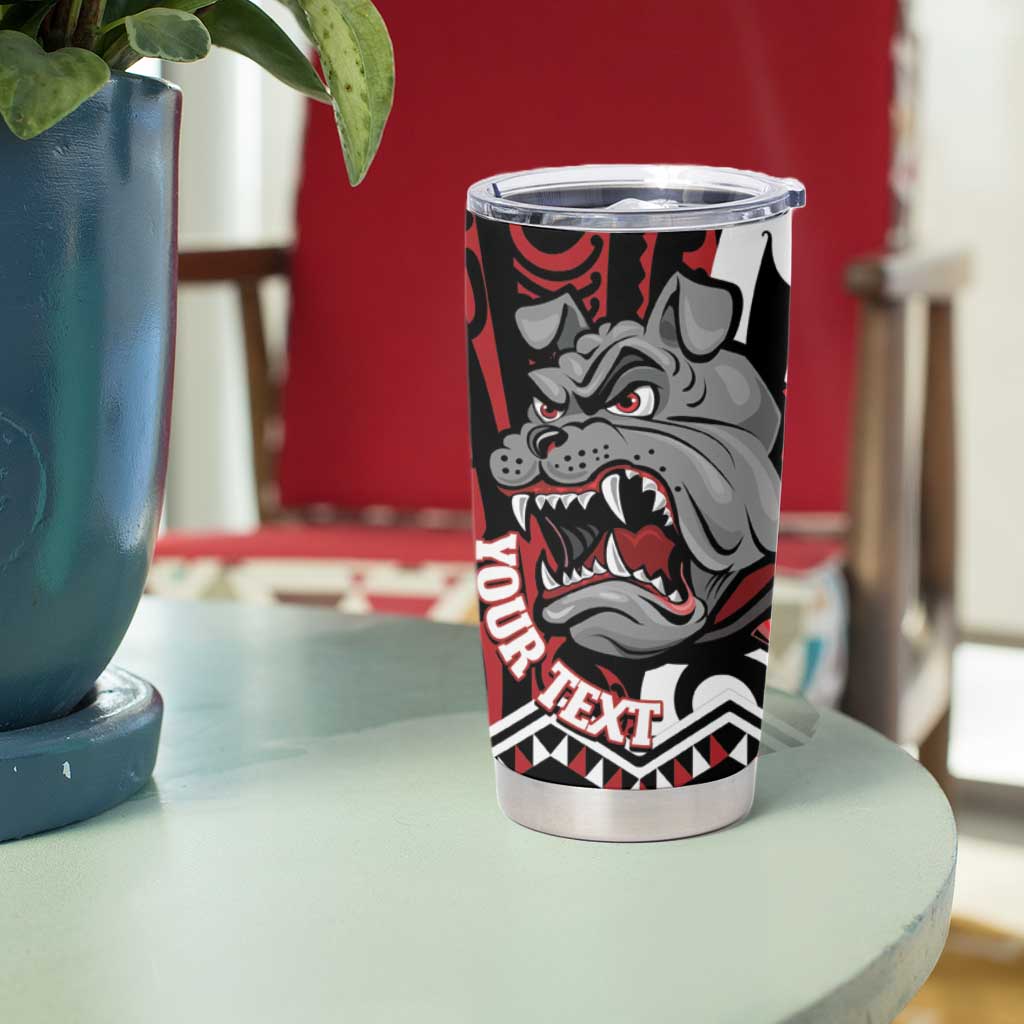 Personalised Aotearoa Bulldog Tumbler Cup New Zealand Maori Taniko Art LT14 - Polynesian Pride