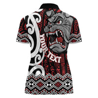 Personalised Aotearoa Bulldog Women Polo Shirt New Zealand Maori Taniko Art LT14 - Polynesian Pride