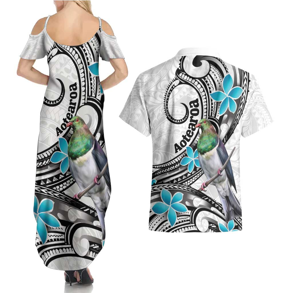 Aotearoa Te Ika-a-Maui Couples Matching Summer Maxi Dress and Hawaiian Shirt South Island Kekeru Maori Koru LT14 - Polynesian Pride