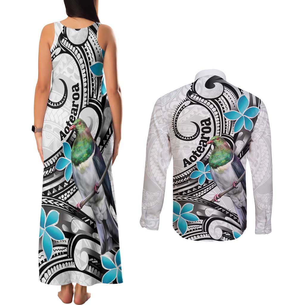 Aotearoa Te Ika-a-Maui Couples Matching Tank Maxi Dress and Long Sleeve Button Shirt South Island Kekeru Maori Koru LT14 - Polynesian Pride