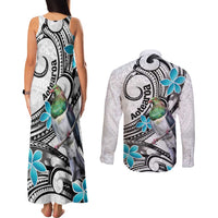 Aotearoa Te Ika-a-Maui Couples Matching Tank Maxi Dress and Long Sleeve Button Shirt South Island Kekeru Maori Koru LT14 - Polynesian Pride