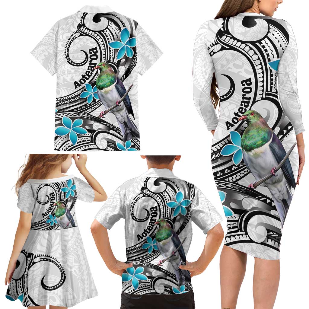 Aotearoa Te Ika-a-Maui Family Matching Long Sleeve Bodycon Dress and Hawaiian Shirt South Island Kekeru Maori Koru LT14 - Polynesian Pride