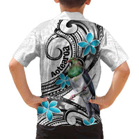 Aotearoa Te Ika-a-Maui Family Matching Off Shoulder Maxi Dress and Hawaiian Shirt South Island Kekeru Maori Koru LT14 - Polynesian Pride