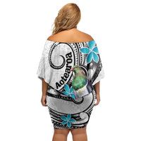 Aotearoa Te Ika-a-Maui Family Matching Off Shoulder Short Dress and Hawaiian Shirt South Island Kekeru Maori Koru LT14 - Polynesian Pride