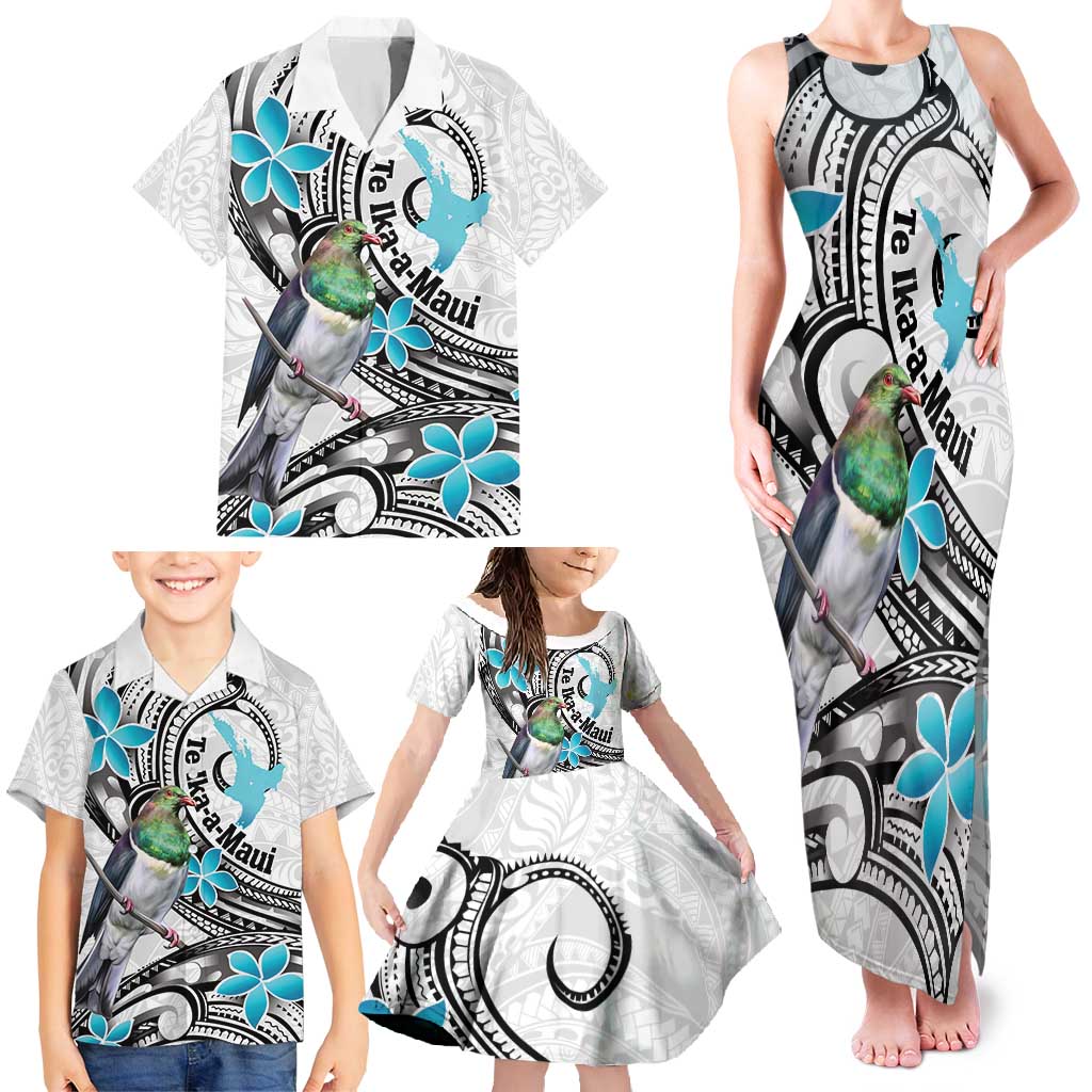Aotearoa Te Ika-a-Maui Family Matching Tank Maxi Dress and Hawaiian Shirt South Island Kekeru Maori Koru LT14 - Polynesian Pride