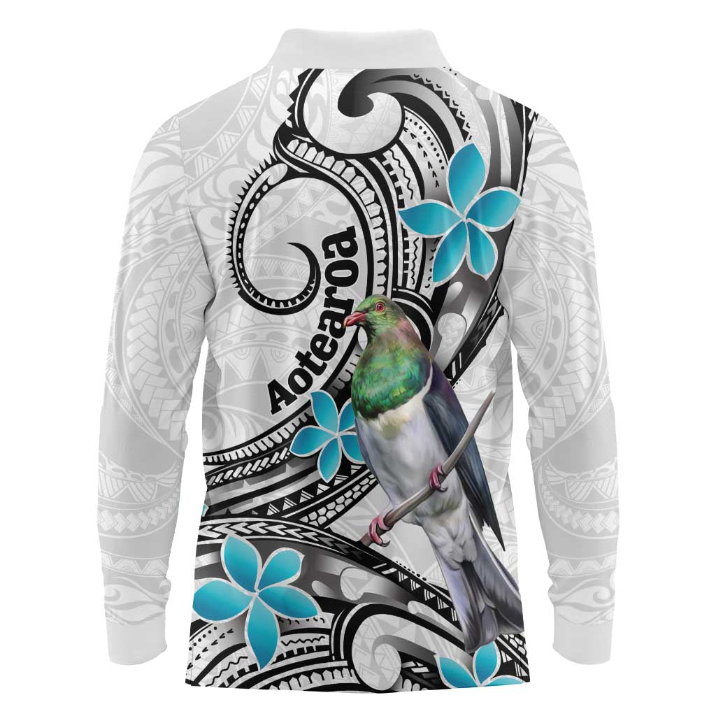 Aotearoa Te Ika-a-Maui Long Sleeve Polo Shirt South Island Kekeru Maori Koru LT14 - Polynesian Pride