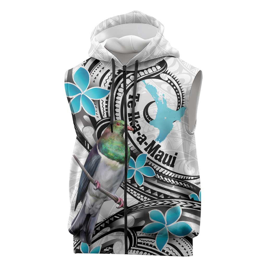Aotearoa Te Ika-a-Maui Sleeveless Zip Hoodie South Island Kekeru Maori Koru LT14