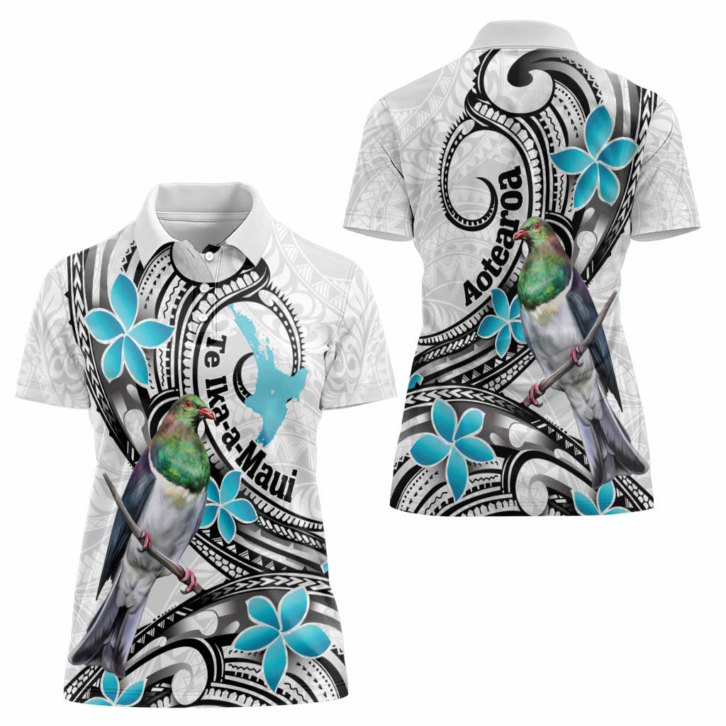Aotearoa Te Ika-a-Maui Women Polo Shirt South Island Kekeru Maori Koru LT14 - Polynesian Pride