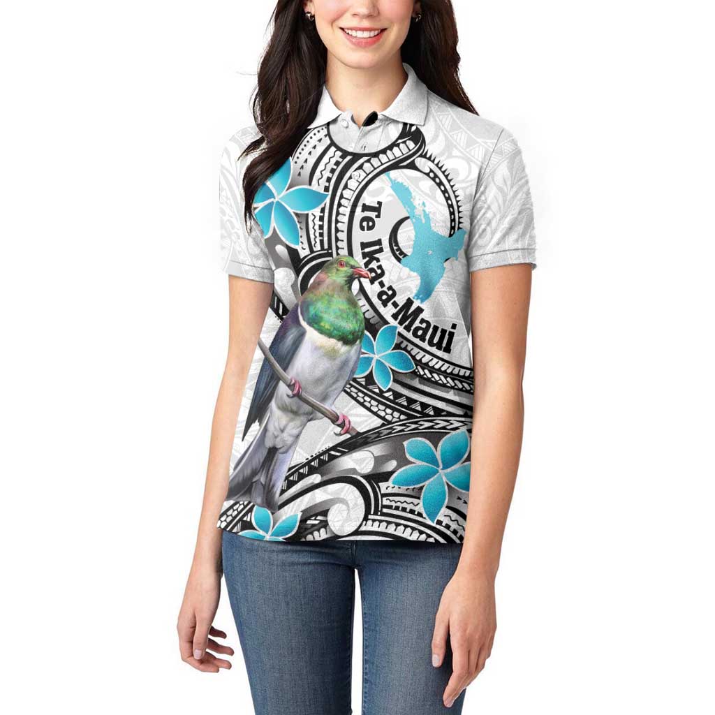 Aotearoa Te Ika-a-Maui Women Polo Shirt South Island Kekeru Maori Koru LT14 - Polynesian Pride