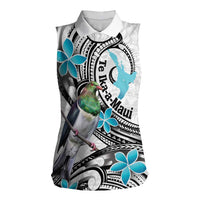 Aotearoa Te Ika-a-Maui Women Sleeveless Polo Shirt South Island Kekeru Maori Koru LT14 Female White - Polynesian Pride