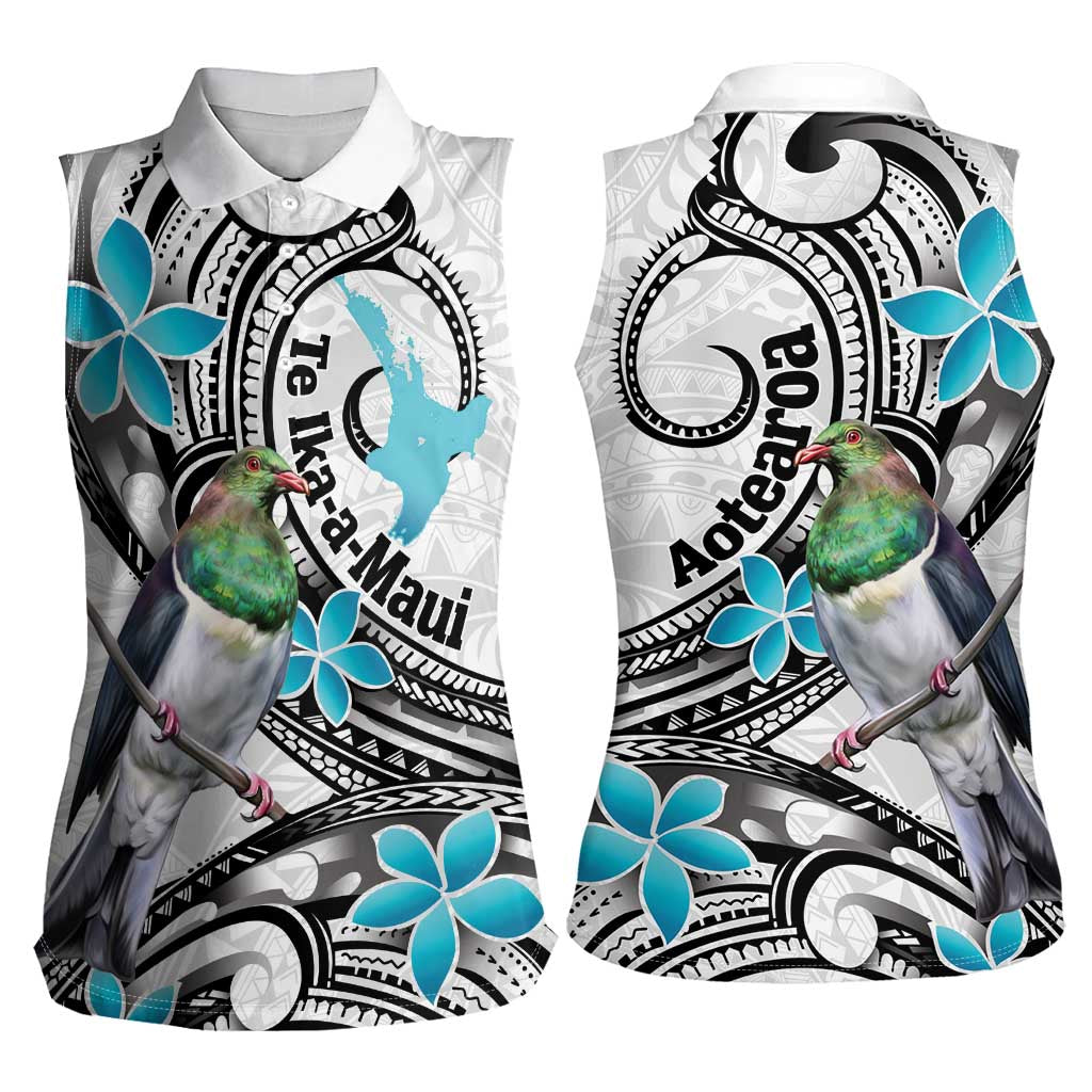 Aotearoa Te Ika-a-Maui Women Sleeveless Polo Shirt South Island Kekeru Maori Koru LT14 - Polynesian Pride