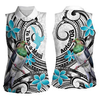 Aotearoa Te Ika-a-Maui Women Sleeveless Polo Shirt South Island Kekeru Maori Koru LT14 - Polynesian Pride